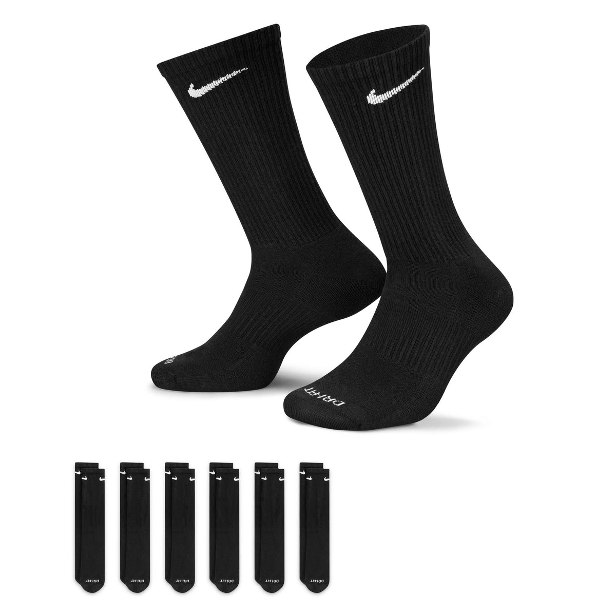 Everyday Cushioned Crew Socks 6 Pairs