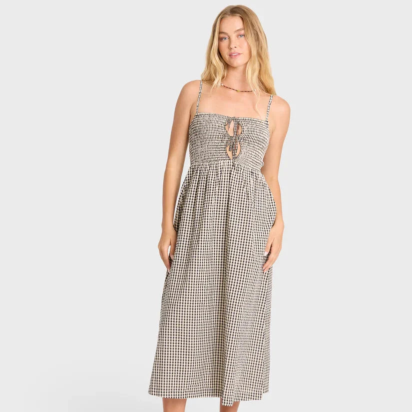 Beach Check Midi Dress