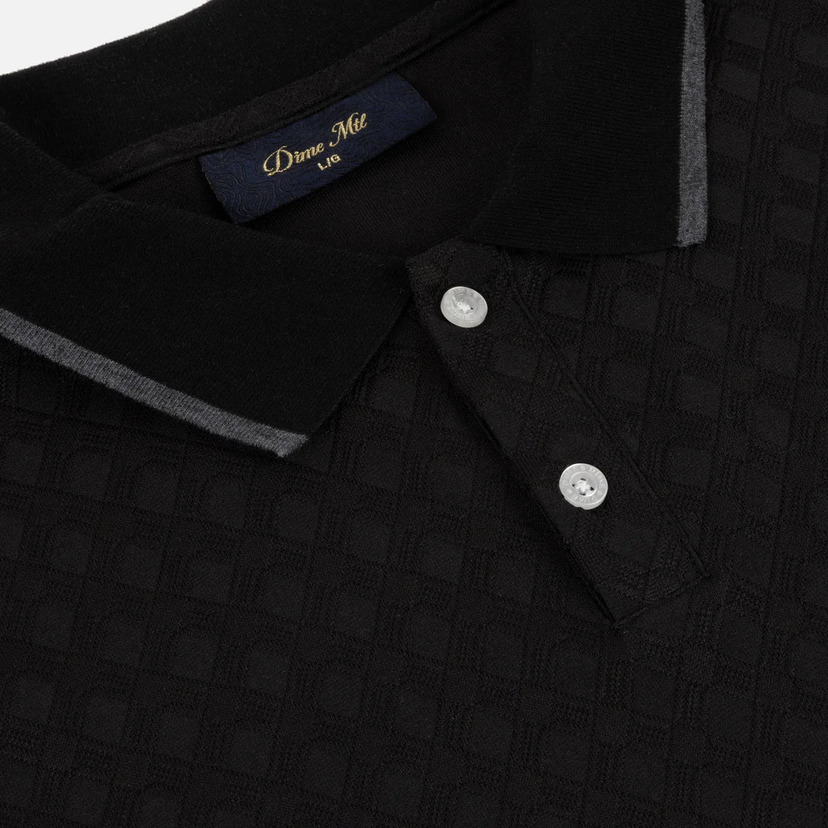 Jacquard Long Sleeve Polo