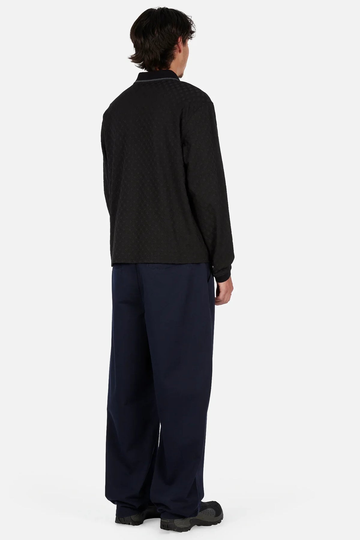 Jacquard Long Sleeve Polo